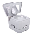 Lightweight Portable Toilet, 2.6 Gallon Flushable Camping Toilet, Sanitary Outdoor Travel Toilet For Tents Boats Semi Trucks Rv Campers, Gray Gray Polypropylene