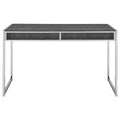 Weathered Grey 2 Drawer Writing Desk Grey Gray Writting Desk Office Contemporary,Modern Rectangular Drawers Desk Polished Wood Sled