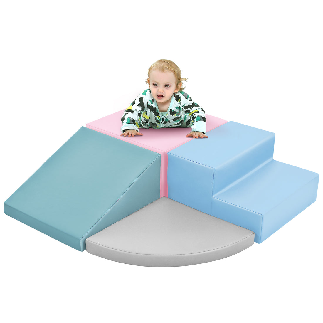 Soft Climb And Crawl Foam Playset, Safe Soft Foam Nugget Block For Infants, Preschools, Toddlers, Kids Crawling And Climbing Indoor Active Play Structure Colorful 1 To 2 Years Foam Indoor