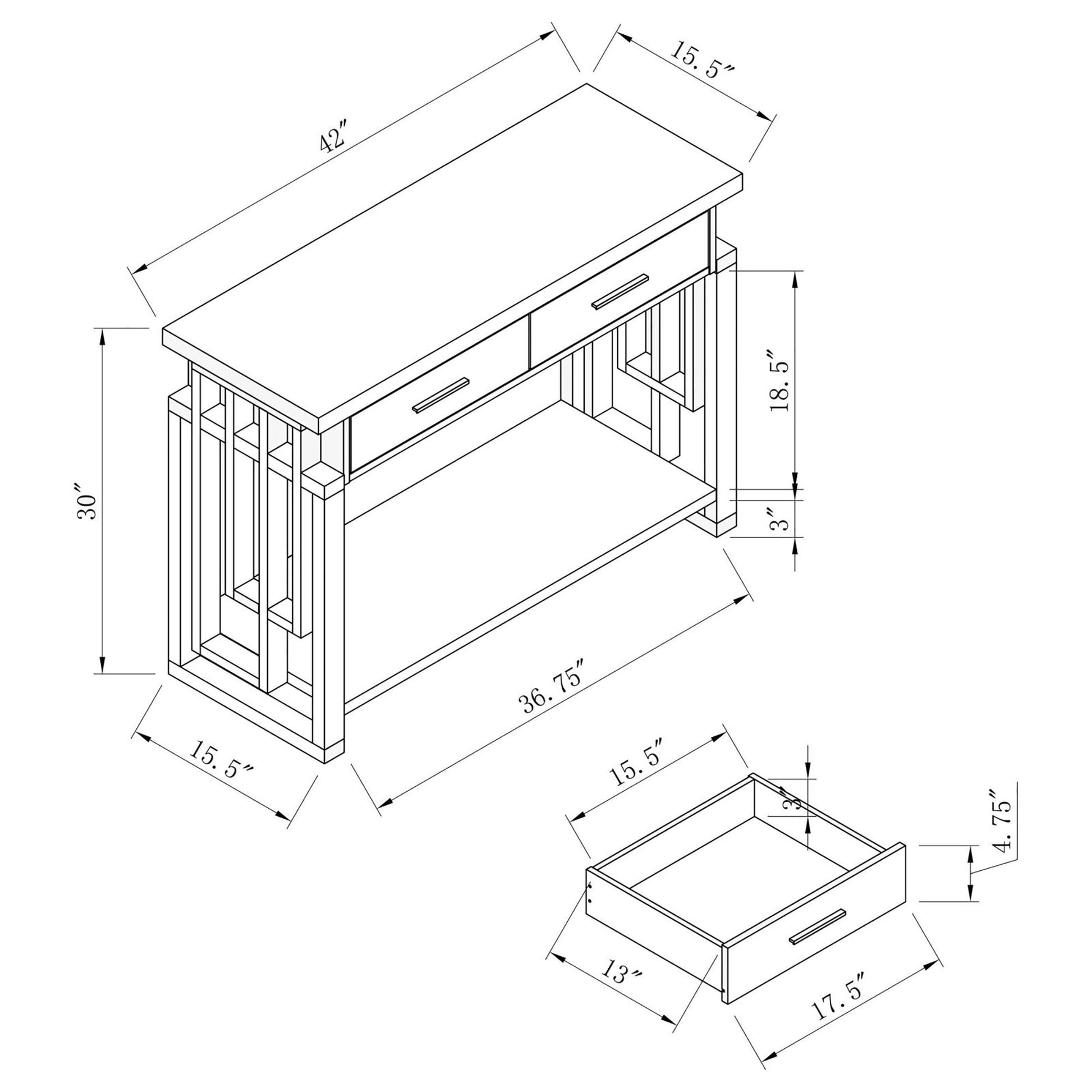 Glossy White 2 Drawer Sofa Table White Primary Living Space Transitional Rectangular Drawers Console Tables Glossy Wood