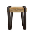 Natural And Matte Black Rectangular End Table Brown Primary Living Space Farmhouse,Rustic Mango Square Coffee & End Tables Wood Hairpin