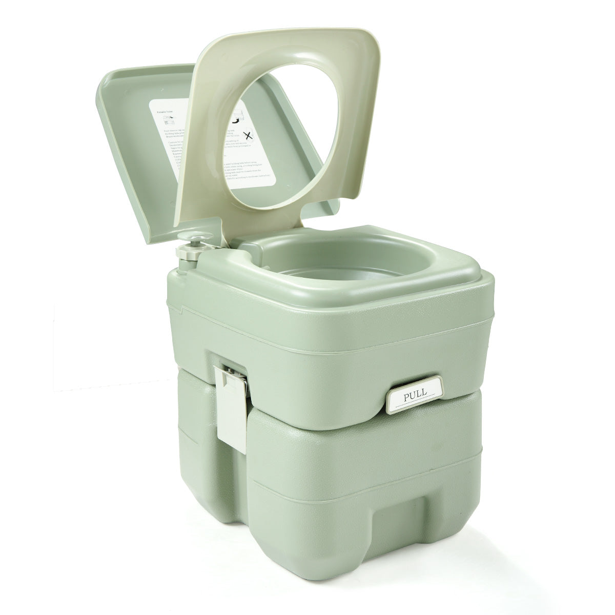 5 Gallon Portable Toilet, Flush Potty, Travel Camping Outdoor Green Hdpe