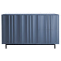 Wave Pattern Storage Cabinet With 2 Doors And 2 Drawers, Adjustable, Suitable For Study,Entrance And Living Room Navy Blue Mdf