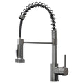 Commercial Kitchen Faucet With Pull Down Sprayer, Single Handle Single Lever Kitchen Sink Faucet Gun Ash Kitchen Contemporary Ceramic Brass