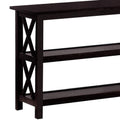 Deep Merlot Sofa Table With 2 Shelf Brown Primary Living Space Transitional Rubberwood Rectangular Shelves Console Tables Wood