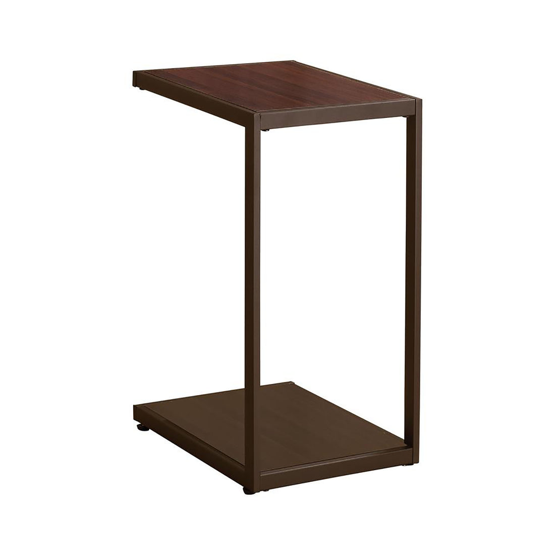 Cappuccino High Gloss And Bronze Rectangular Snack Table Brown Brown Primary Living Space Contemporary,Modern Rectangular Shelves Coffee & End Tables Wood