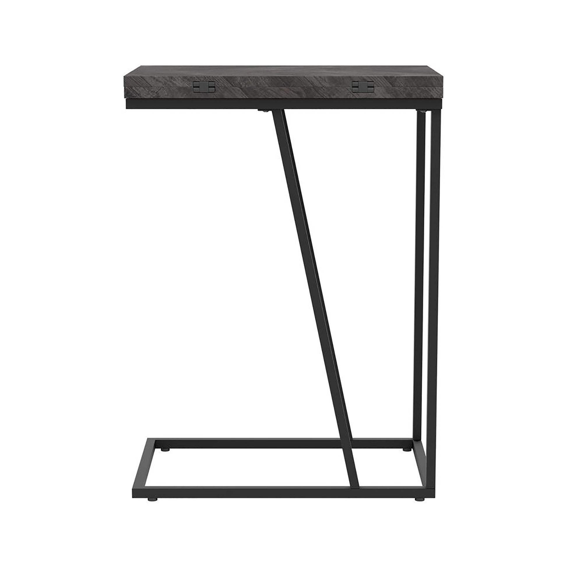 Rustic Grey And Sandy Black Rectangle Accent Table Grey Gray Primary Living Space Industrial Tabeltop Rectangular Coffee & End Tables Metal Sled