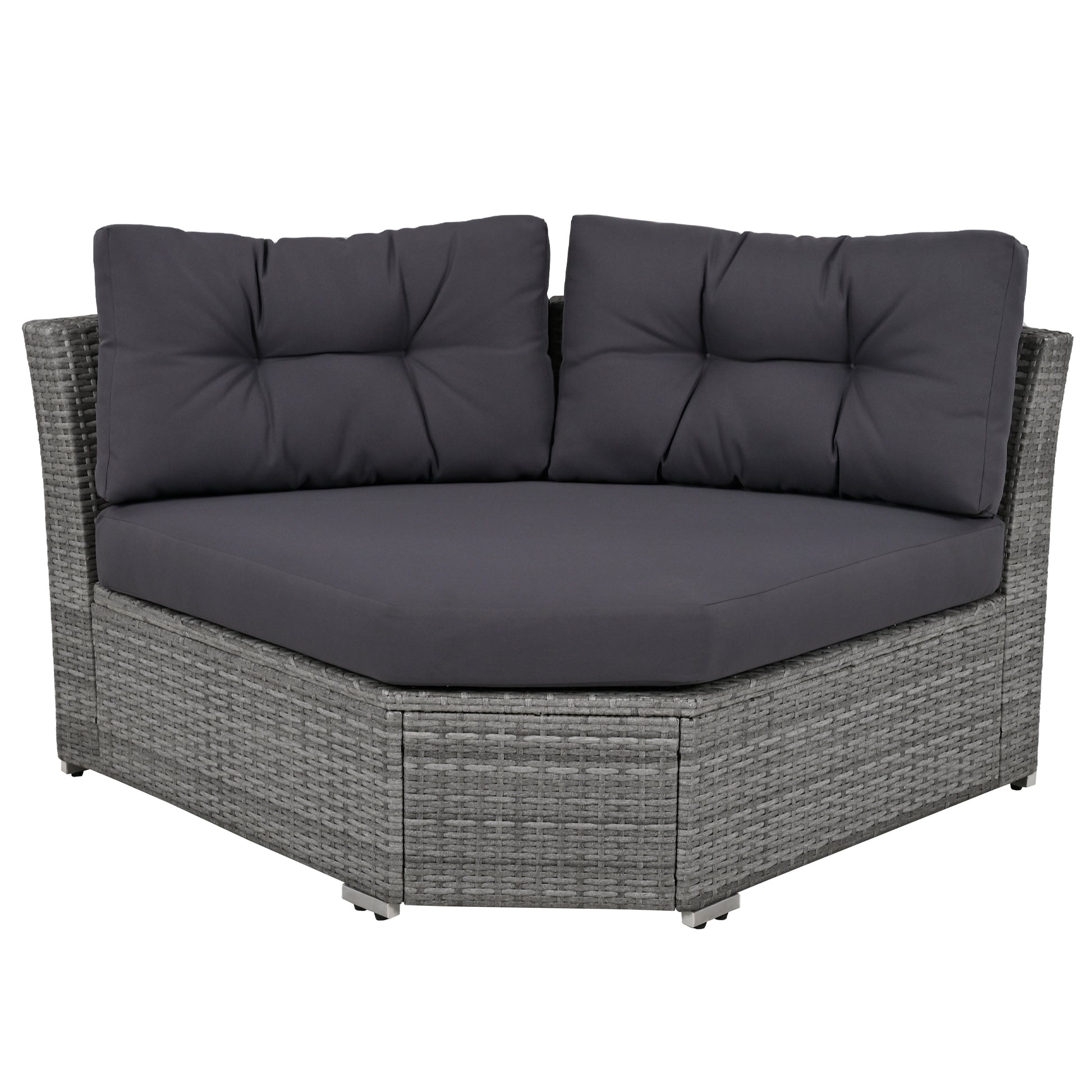 Patio Furniture Set Outdoor Furniture Daybed Rattan Sectional Furniture Set Patio Seating Group With Cushions And Center Table For Patio, Lawn, Backyard, Pool, Grey Yes Grey Water Resistant Frame Water Resistant Cushion Garden & Outdoor Sectional Seating