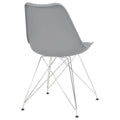 Grey And Chrome Padded Side Chair Set Of 2 Grey Dining Room Spot Clean Contemporary,Modern Side Chair Solid Back Plastic