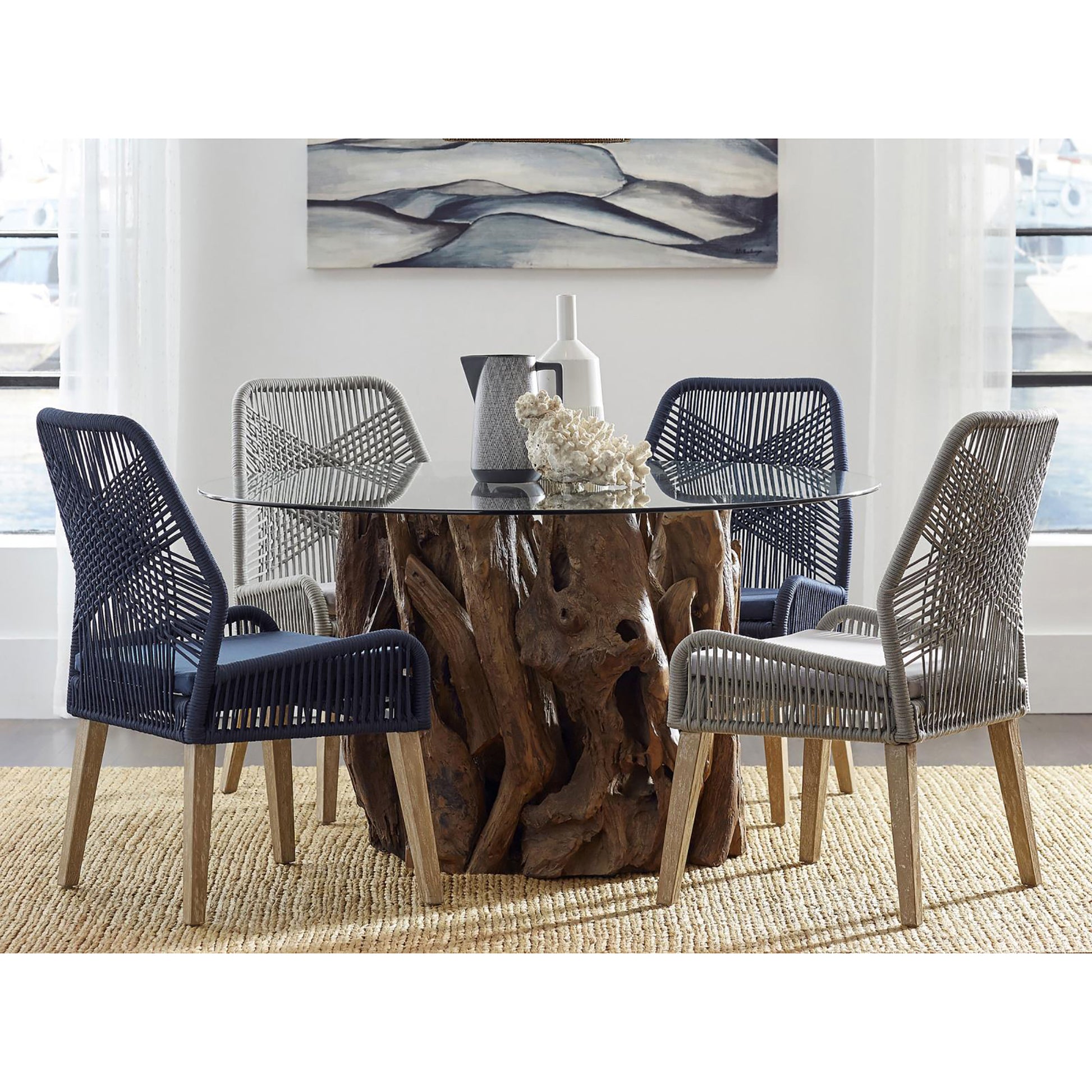 Dark Navy Back Side Chair Set Of 2 Blue Dining Room Wipe Clean Coastal Side Chair Mahogany Wood