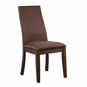 Chocolate And Espresso Dining Chair Set Of 2 Solid Brown Espresso Dining Room Polyester Farmhouse,Rustic Side Chair Rubberwood Solid Back Foam Upholstered