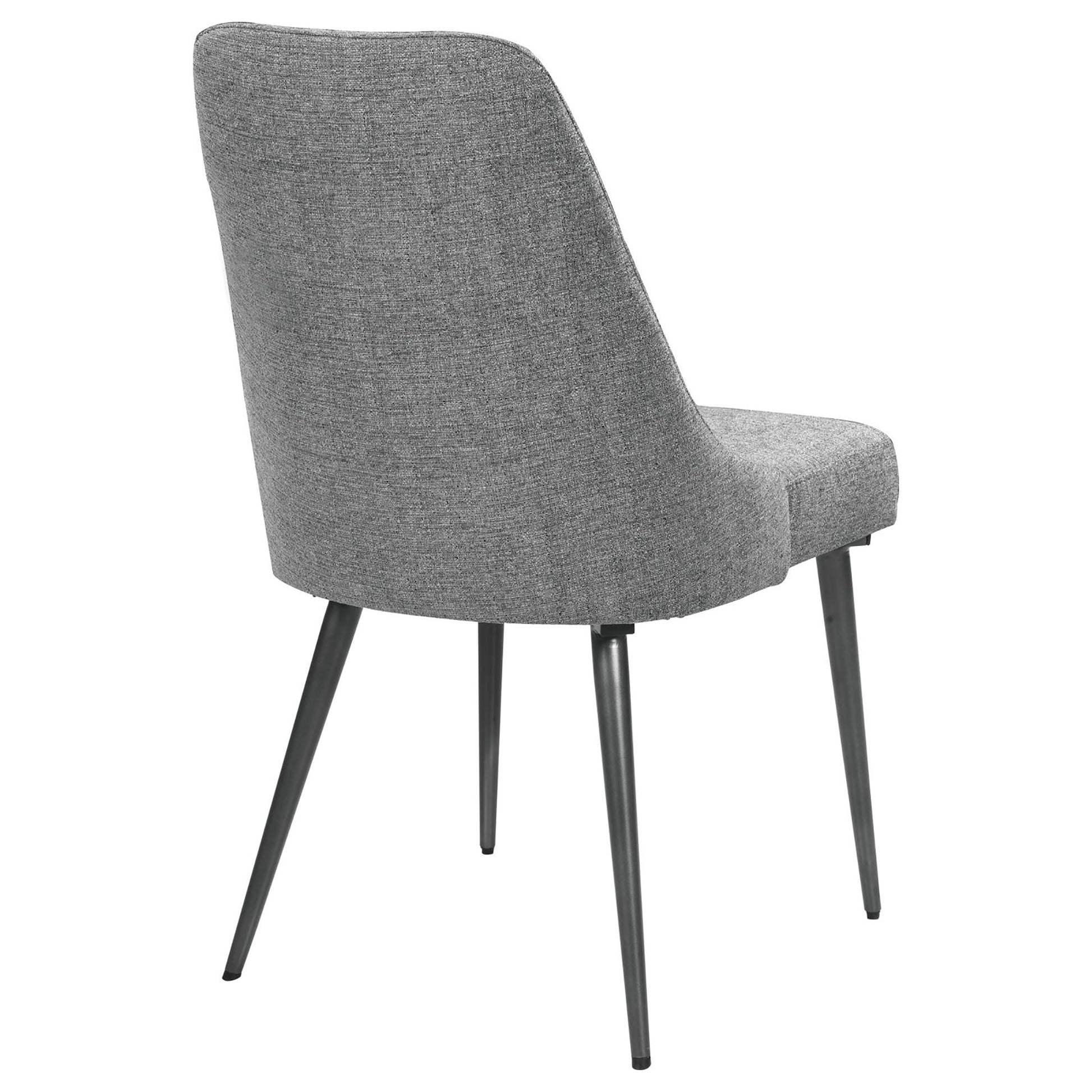 Grey And Gunmetal Side Chair Set Of 2 Solid Grey Dining Room Mid Century Modern Side Chair Solid Back Foam Upholstered