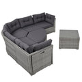 Patio Furniture Set Outdoor Furniture Daybed Rattan Sectional Furniture Set Patio Seating Group With Cushions And Center Table For Patio, Lawn, Backyard, Pool, Grey Yes Grey Water Resistant Frame Water Resistant Cushion Garden & Outdoor Sectional Seating