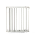 6 Panel Metal Baby Playpen Fireplace Safety Fence W Walk Through Door In 2 Directions, 5 In 1 Extra Wide Barrier Gate For Indoor Baby Pet Christmas Tree, White White Metal