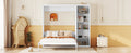 Full Size Murphy Bed Wall Bed With Shelves,White White Solid Wood Mdf