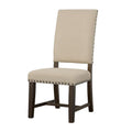 Beige And Smokey Black Upholestered Side Chair Set Of 2 Solid Beige Dining Room Wipe Clean Rectangular Rustic Side Chair Rubberwood Solid Back Foam Upholstered