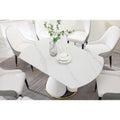 Fashion Modern Sinntered Stone Dining Table With Simple And Multi Functional Retractable Dining Table White Sintered Stone