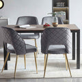 Gray Velvet Dining Chairs With Metal Legs And Hollow Back Upholstered Dining Chairs Set Of 4 Gray Dining Room Modern Dining Chairs Velvet