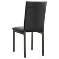 Black And Grey Upholestered Side Chair Set Of 2 Solid Black Dining Room Transitional Side Chair Solid Back Foam Upholstered