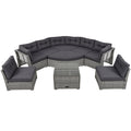 Patio Furniture Set Outdoor Furniture Daybed Rattan Sectional Furniture Set Patio Seating Group With Cushions And Center Table For Patio, Lawn, Backyard, Pool, Grey Yes Grey Water Resistant Frame Water Resistant Cushion Garden & Outdoor Sectional Seating