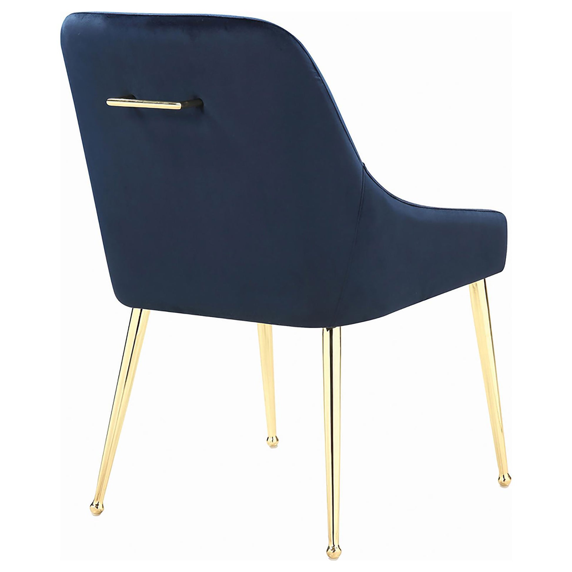 Dark Ink Blue And Gold Wingback Dining Chair Set Of 2 Solid Blue Dining Room Contemporary,Modern Side Chair Wing Back Foam Upholstered