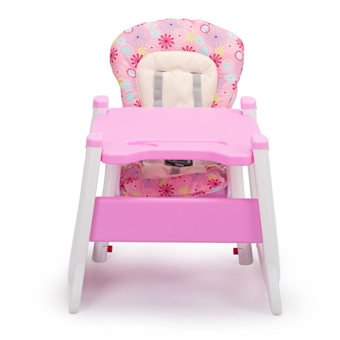 Multipurpose Adjustable Highchair For Baby Toddler Dinning Table With Feeding Tray And 5 Point Safety Buckle, Pink Pink Polypropylene