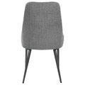 Grey And Gunmetal Side Chair Set Of 2 Solid Grey Dining Room Mid Century Modern Side Chair Solid Back Foam Upholstered