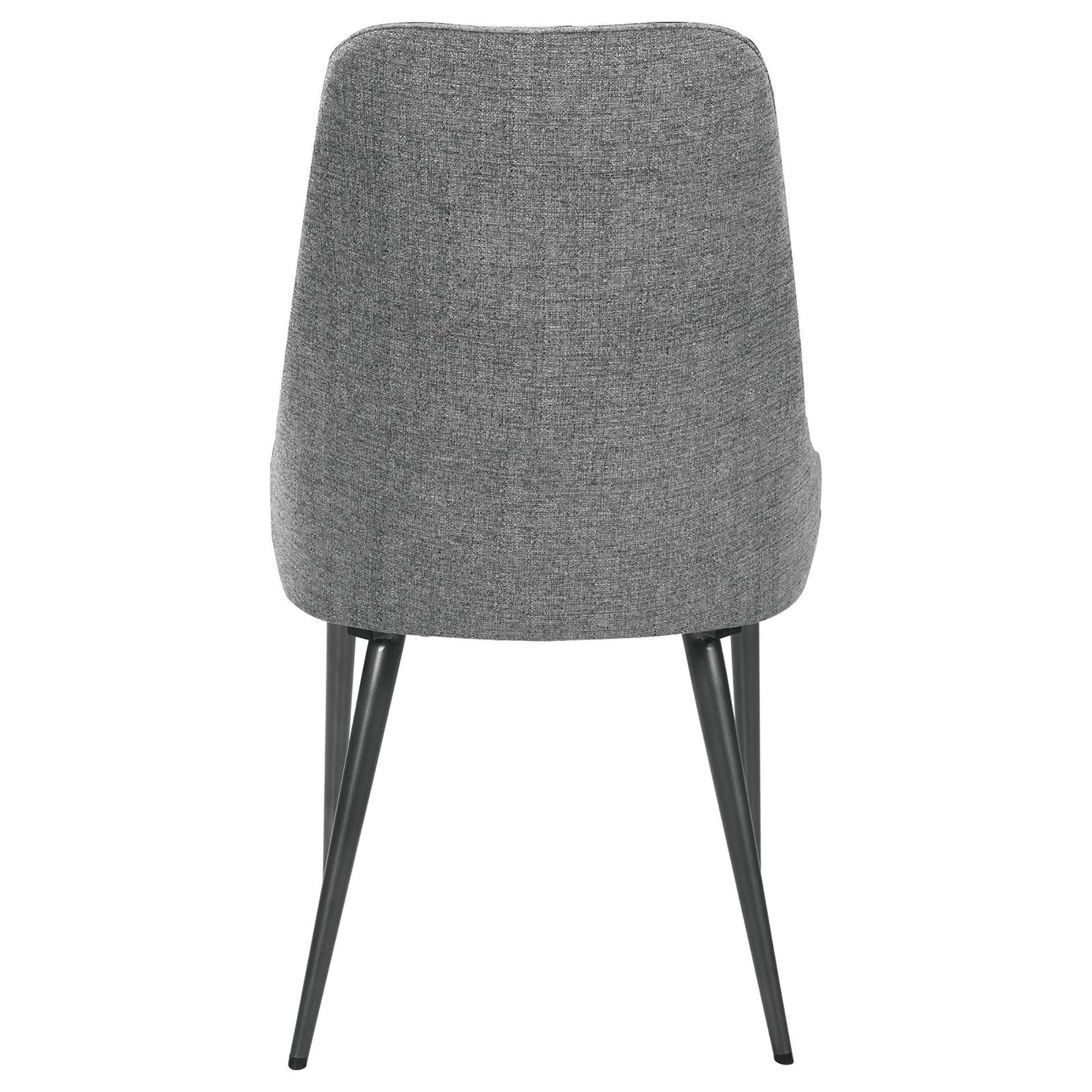 Grey And Gunmetal Side Chair Set Of 2 Solid Grey Dining Room Mid Century Modern Side Chair Solid Back Foam Upholstered