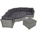 Patio Furniture Set Outdoor Furniture Daybed Rattan Sectional Furniture Set Patio Seating Group With Cushions And Center Table For Patio, Lawn, Backyard, Pool, Grey Yes Grey Water Resistant Frame Water Resistant Cushion Garden & Outdoor Sectional Seating