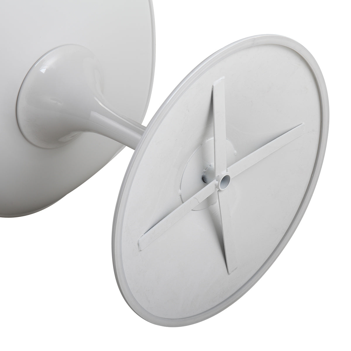 Swivel Tulip Side Chair For Kitchen And Dining Room Bar With Cushioned Seat And Curved Backrest, White And Gray White Gray Metal