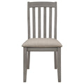 Grey Padded Side Chair Set Of 2 Grey Gray Dining Room Farmhouse,Rustic Side Chair Rubberwood Slat Back Wood