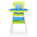Multipurpose Adjustable Highchair For Baby Toddler Dinning Table With Feeding Tray And 5 Point Safety Buckle, Yellow Blue Polypropylene