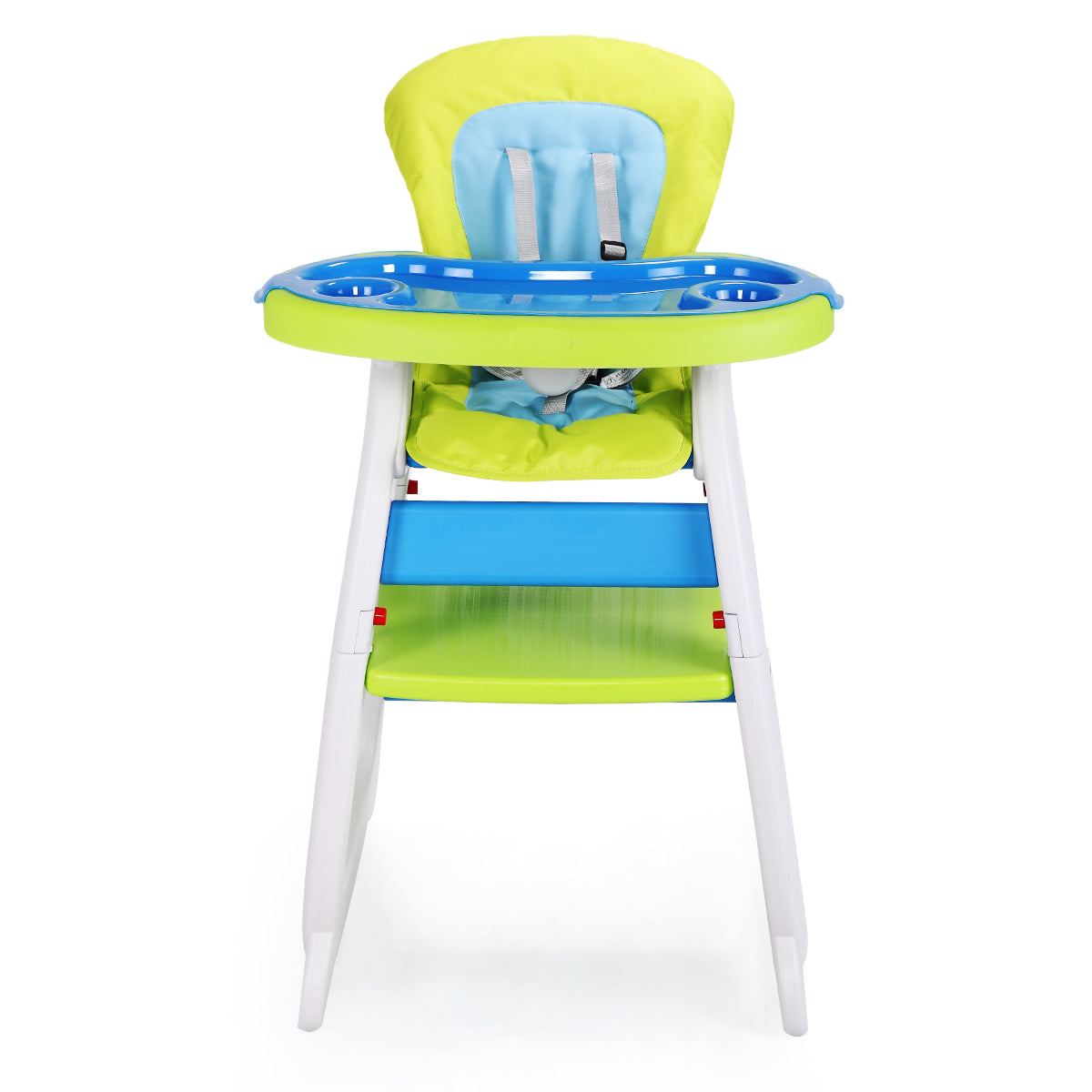 Multipurpose Adjustable Highchair For Baby Toddler Dinning Table With Feeding Tray And 5 Point Safety Buckle, Yellow Blue Polypropylene