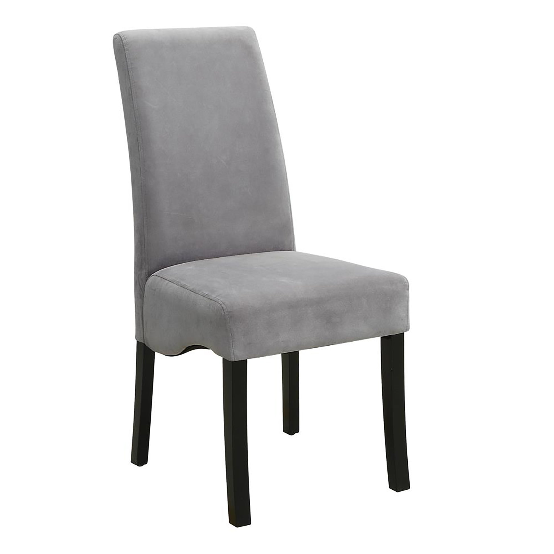 Grey And Black Upholestered Dining Chair Set Of 2 Solid Grey Dining Room Spot Clean Rectangular Contemporary,Modern Side Chair Solid Back Foam Upholstered