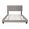 Gray Queen Size Adjustable Upholstered Bed Frame, Vintage Style And Clean Line Design, Popular Style Box Spring Not Required Queen Gray Wood Espresso Bedroom American Design,Minimalist,Modern,Ultra Modern Rubberwood Adjustable Bedbase Fiber Foam And