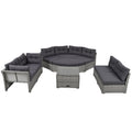 Patio Furniture Set Outdoor Furniture Daybed Rattan Sectional Furniture Set Patio Seating Group With Cushions And Center Table For Patio, Lawn, Backyard, Pool, Grey Yes Grey Water Resistant Frame Water Resistant Cushion Garden & Outdoor Sectional Seating