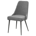 Grey And Gunmetal Side Chair Set Of 2 Solid Grey Dining Room Mid Century Modern Side Chair Solid Back Foam Upholstered