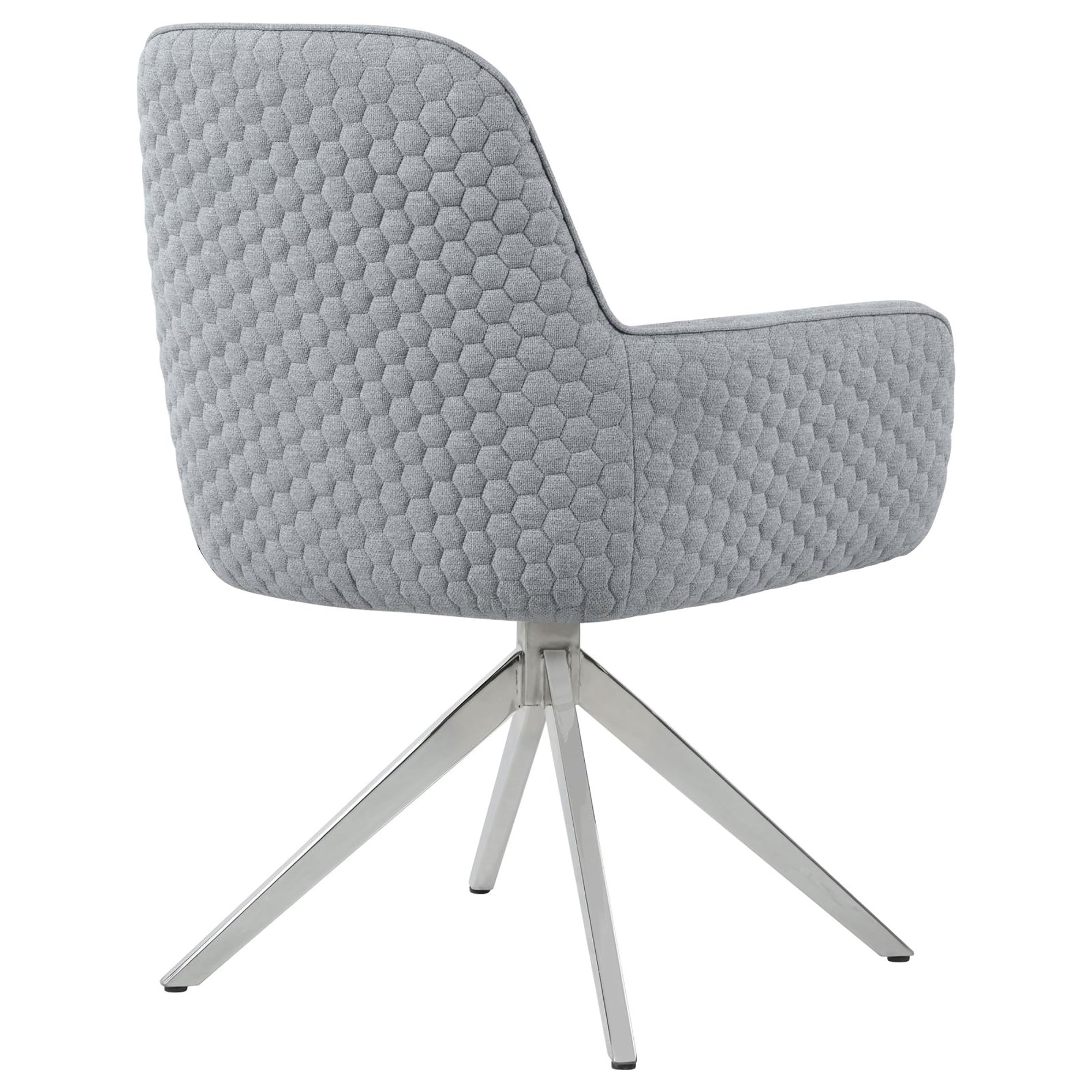 Light Grey and Chrome Flare Arm Side Chair