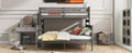 Wood Twin Xl Over Queen Bunk Bed With Ladder, Gray Twin Xl Box Spring Not Required Gray Wood Bedroom Bunk Solid Wood Mdf