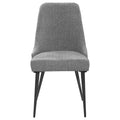 Grey And Gunmetal Side Chair Set Of 2 Solid Grey Dining Room Mid Century Modern Side Chair Solid Back Foam Upholstered