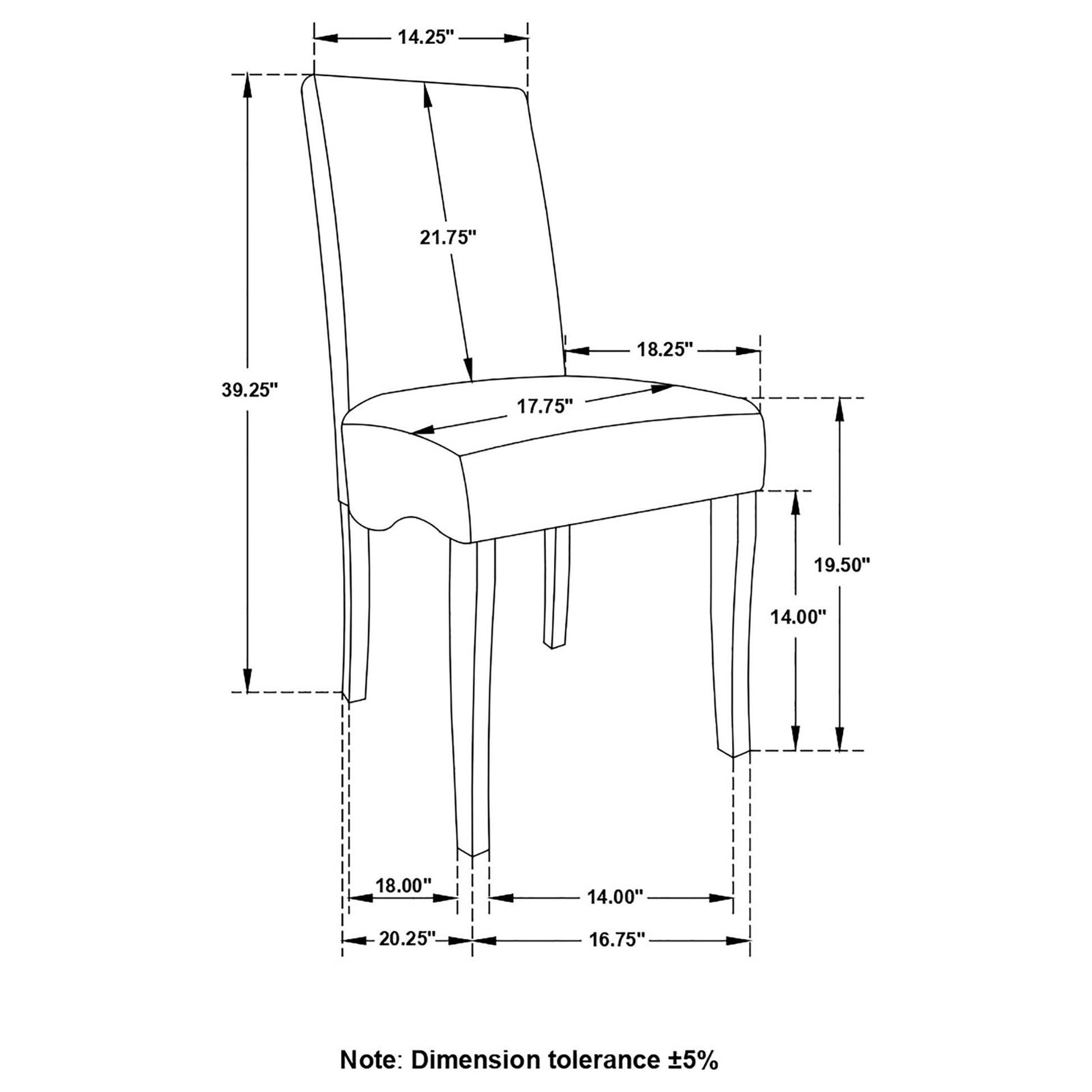 Grey And Black Upholestered Dining Chair Set Of 2 Solid Grey Dining Room Spot Clean Rectangular Contemporary,Modern Side Chair Solid Back Foam Upholstered