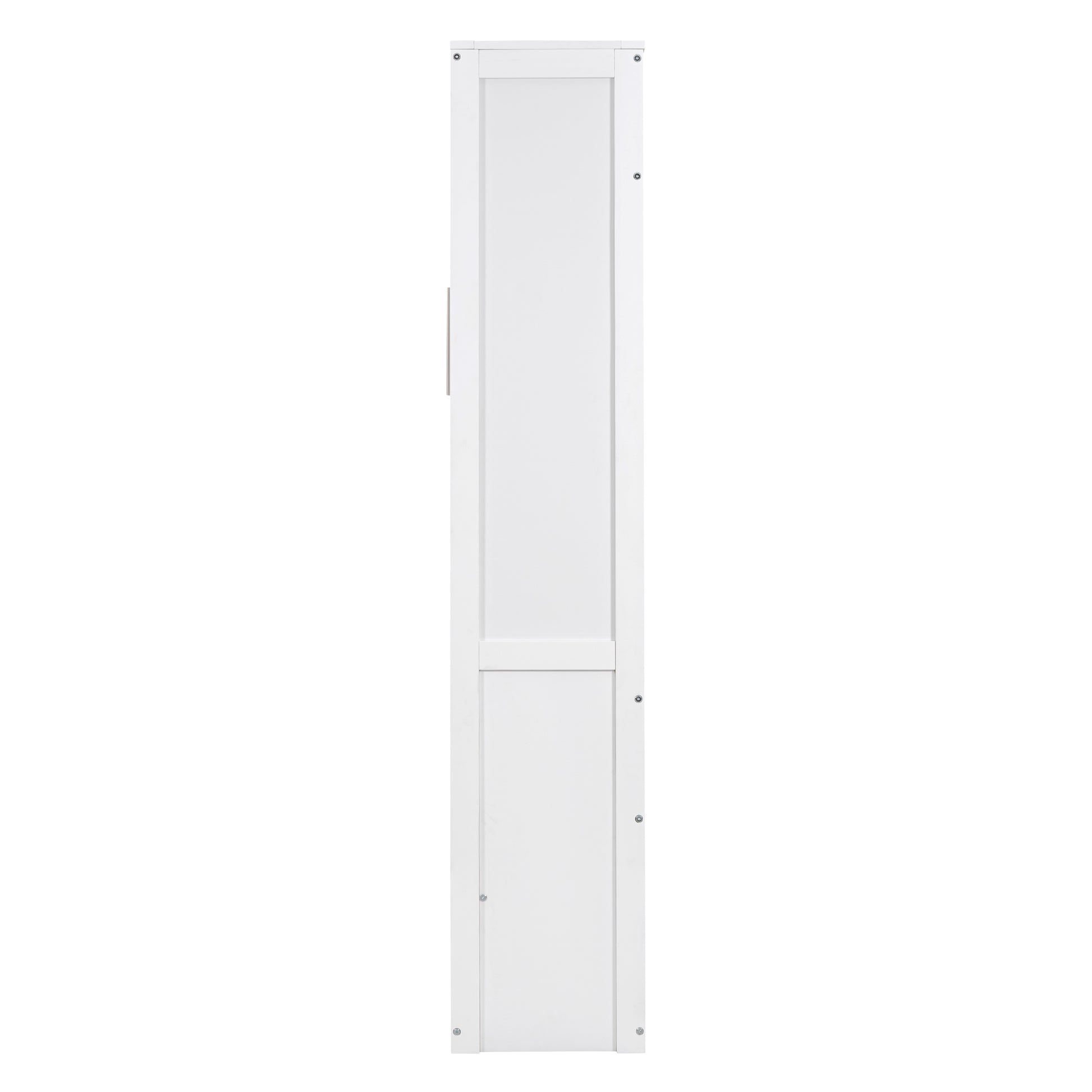 Full Size Murphy Bed Wall Bed With Shelves,White White Solid Wood Mdf