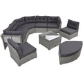 Patio Furniture Set Outdoor Furniture Daybed Rattan Sectional Furniture Set Patio Seating Group With Cushions And Center Table For Patio, Lawn, Backyard, Pool, Grey Yes Grey Water Resistant Frame Water Resistant Cushion Garden & Outdoor Sectional Seating