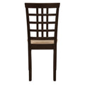 Cappuccino And Beige Lattice Back Side Chair Set Of 2 Brown Dining Room Transitional Side Chair Wood