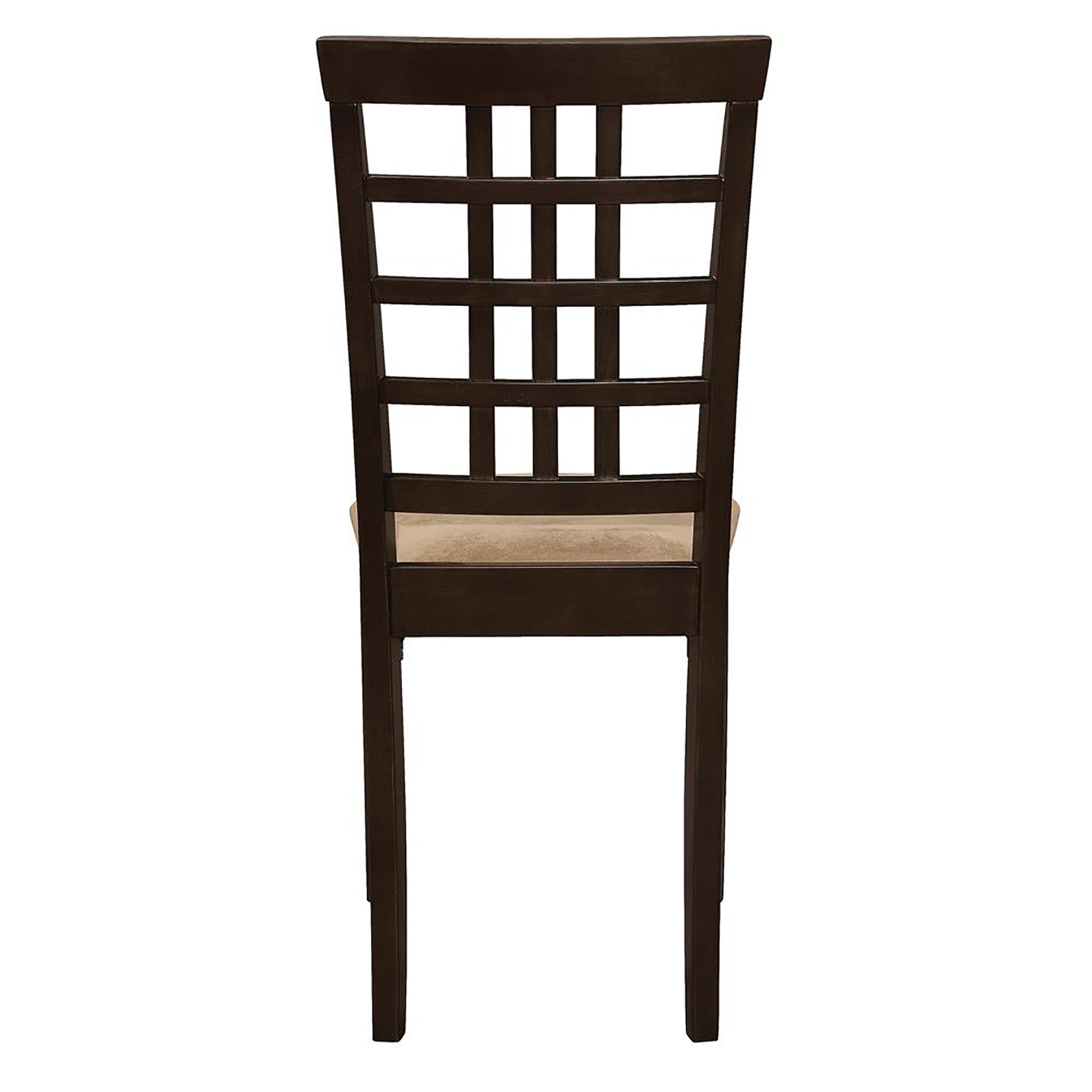 Cappuccino And Beige Lattice Back Side Chair Set Of 2 Brown Dining Room Transitional Side Chair Wood