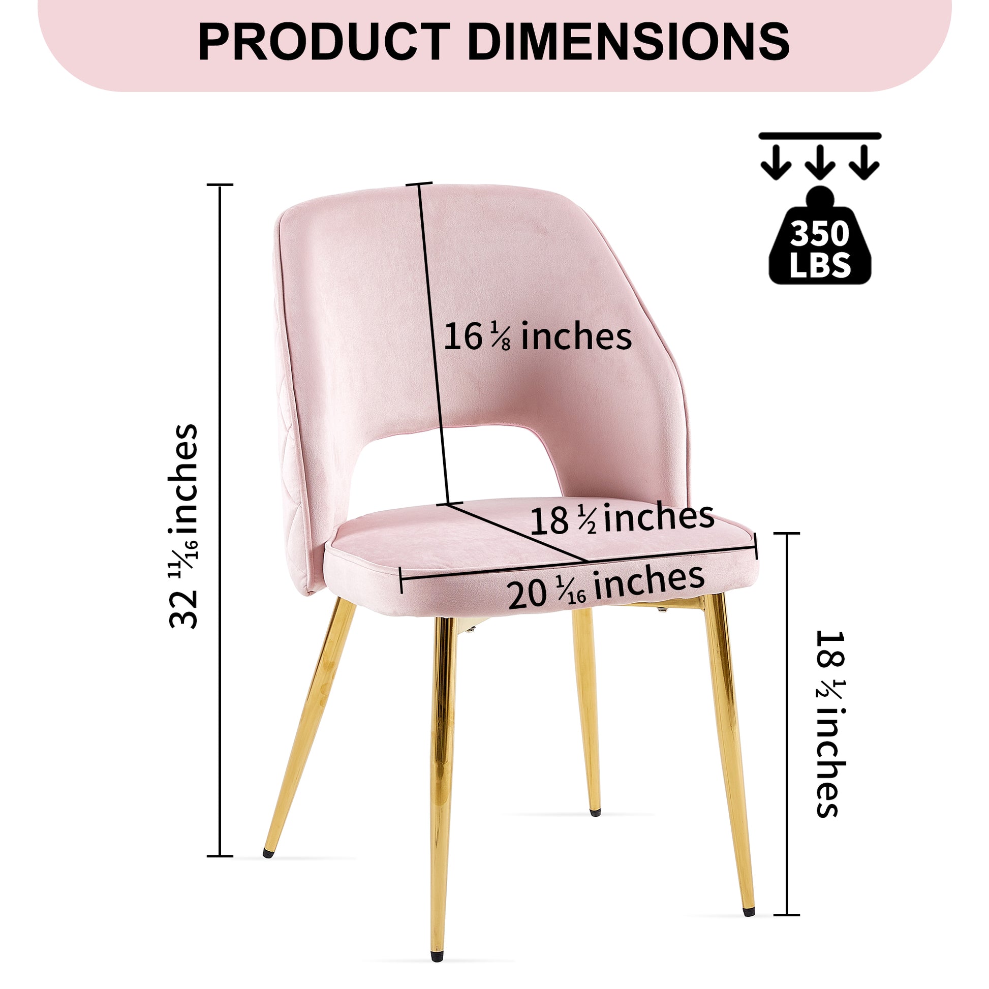 Pink Velvet Dining Chairs With Metal Legs And Hollow Back Upholstered Dining Chairs Set Of 4 Pink Dining Room Modern Dining Chairs Velvet