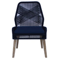 Dark Navy Back Side Chair Set Of 2 Blue Dining Room Wipe Clean Coastal Side Chair Mahogany Wood