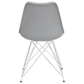 Grey And Chrome Padded Side Chair Set Of 2 Grey Dining Room Spot Clean Contemporary,Modern Side Chair Solid Back Plastic