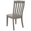 Grey Padded Side Chair Set Of 2 Grey Gray Dining Room Farmhouse,Rustic Side Chair Rubberwood Slat Back Wood