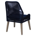 Dark Navy Back Side Chair Set Of 2 Blue Dining Room Wipe Clean Coastal Side Chair Mahogany Wood